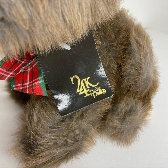 NWT 1992 Vintage 24K Special Effects Polar Puff dog terrier stuffed animal plaid - Picture 6 of 13